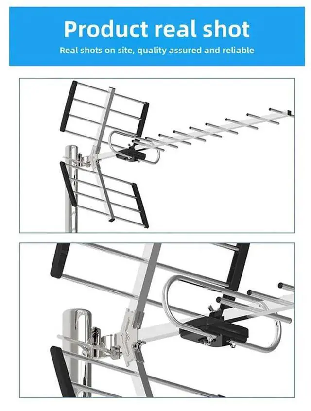 Alt view image 7 of 7 - High-Definition Digital Outdoor TV Antenna HD Offering Up To 200 Mile Range Ideal For Attic Or Roof Use Free 4K Channels