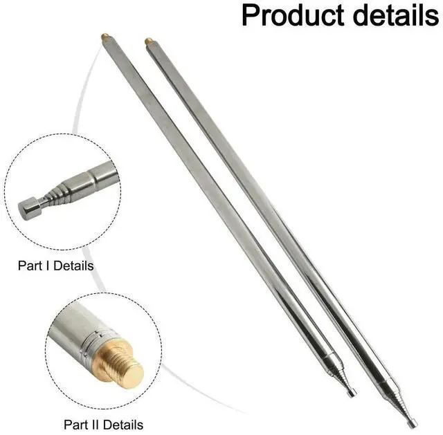 Alt view image 3 of 6 - 2Pcs 5.6M 201 Stainless Steel Whip Antenna Pull Rod For HF Radio Positive Whip Antenna Telescopic Antenna DIY Shortwave Antenna