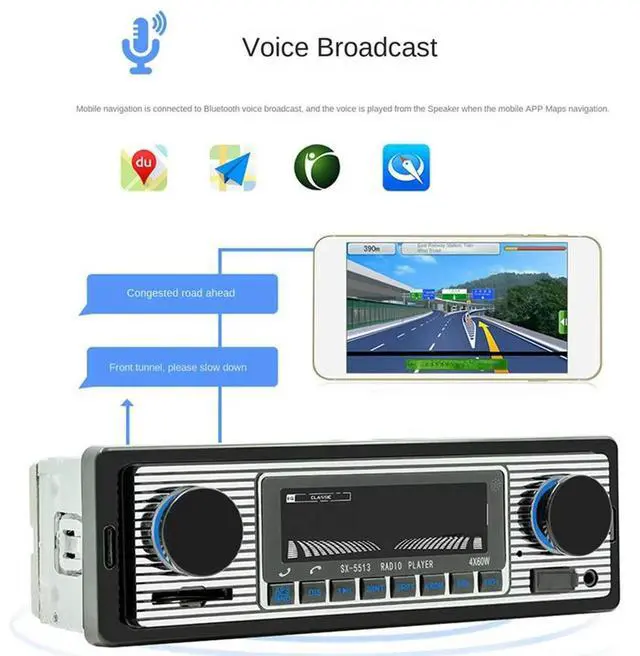 Alt view image 6 of 6 - 4-Channel 60W Bluetooth Car Radio Car MP3 Player Plug-In U Disk Car Radio With Wiring Protection Function For Car