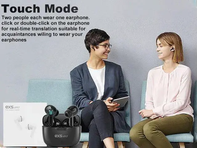 Alt view image 5 of 6 - Y113 Translator Earbuds 3 Modes 144 Languages Online Translation Music Call BT Earphone with Speaker Black Translator Earbuds