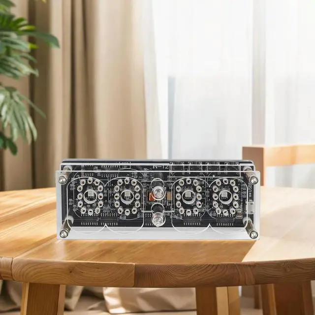 Main image of USB Power Supply LED Tube Clock 0.3kg Unit Weight 114*46mm Size Anti-Poisoning Procedure Black High-End Acrylic