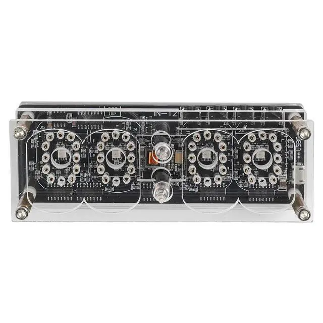 Alt view image 3 of 6 - USB Power Supply LED Tube Clock 0.3kg Unit Weight 114*46mm Size Anti-Poisoning Procedure Black High-End Acrylic