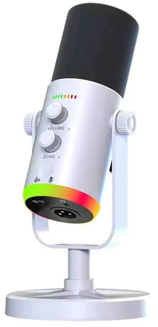 Alt view image 5 of 7 - Condenser MIC USB Dynamic RGB Gaming Microphone For Computer For Podcast Live Streaming Gaming White