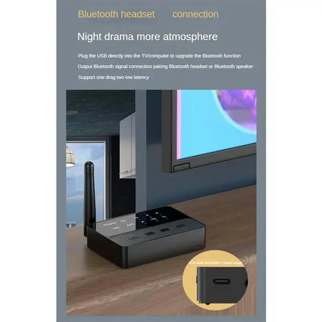 Alt view image 3 of 6 - 2X 5.3 Bluetooth Audio Adapter Aptx/HD/LL Audio Receiver Transmitter Wireless HIFI Stereo Adapter Lossless Sound