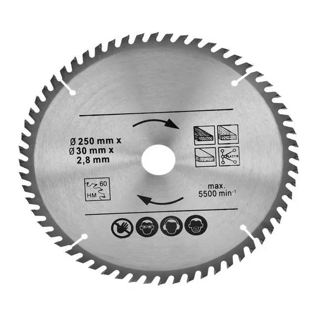 Alt view image 2 of 6 - Circular Saw Blade 250mm 48T & 60T TCT Saw Disc Blade 30mm Bore Sharp Cutting Wear Resistant for Wood l Cutting Construction