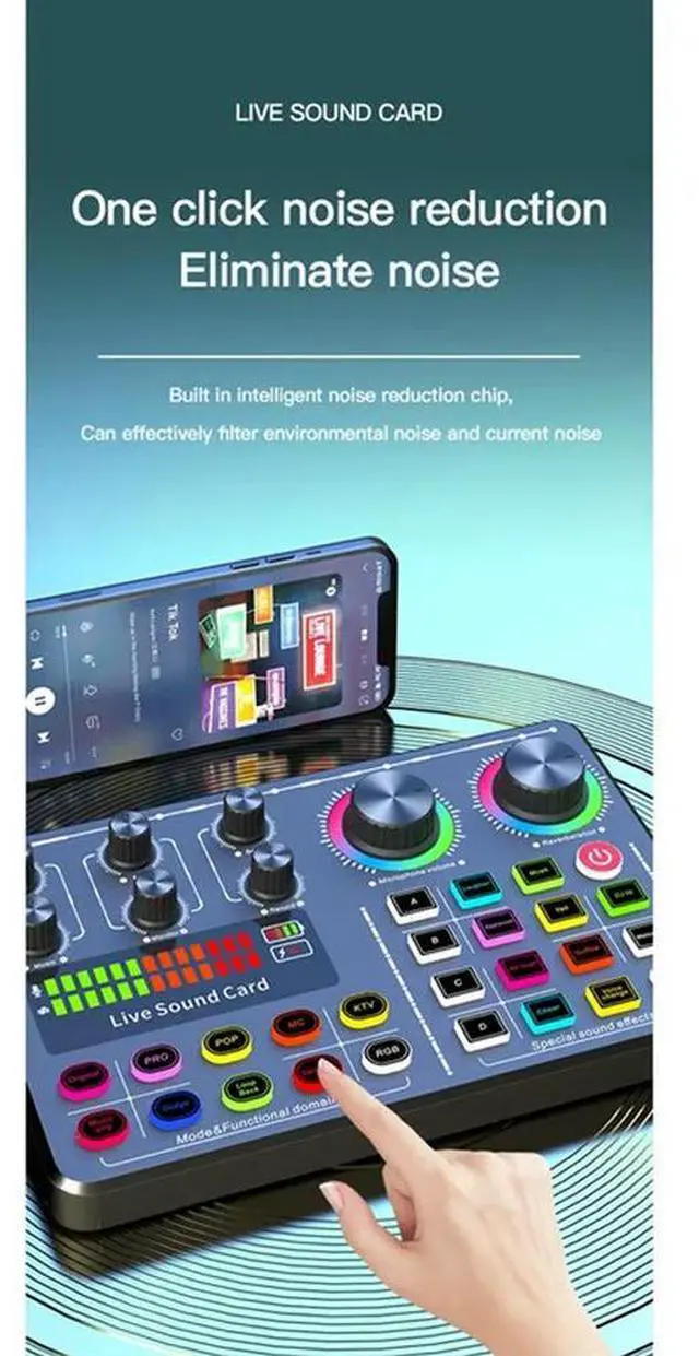 Main image of For Karaoke Broadcast KTV Singing Live Sound Card Professional Gaming Audio Mixer Sound Card