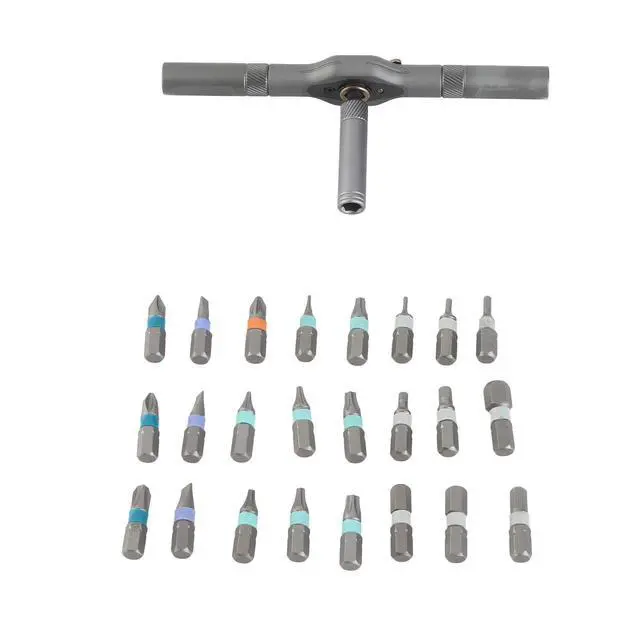 Alt view image 2 of 6 - Protable Ratchet Screwdriver Bit Set 24-in-1 Bit Multipurpose Repair Tool Manual Hardware with Handle RS1 Phone PC Repair Tool