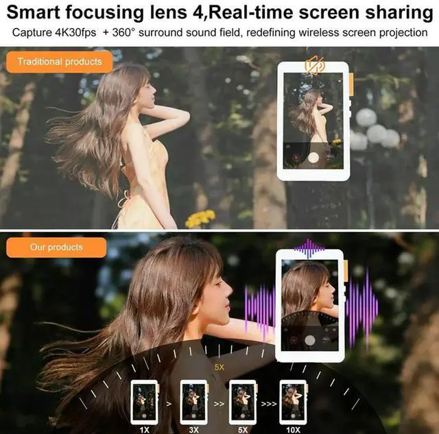 Alt view image 5 of 7 - White Selfie Monitor With Speaker Magnetic Phone Vlog Selfie Monitor Screen For Android Phones