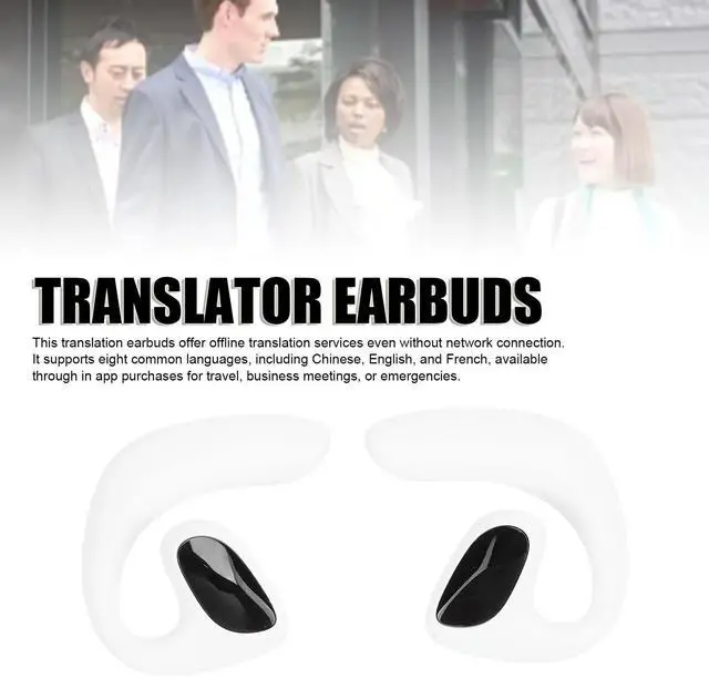 Alt view image 2 of 6 - 2025 Wireless Translator Earbuds Bluetooth 5.3 144 Languages Real Time Translation Long Life Portable for Travel