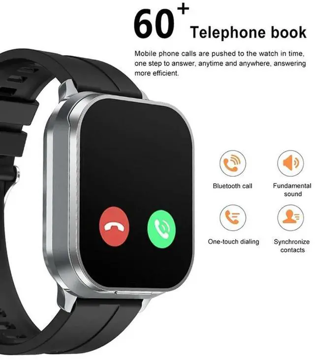 Alt view image 2 of 3 - BT Headset NFC Watch 2 In 1 Sport Fitness Weather Headphone Waterpoof Heart Rate