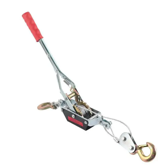Main image of Protable 2/4T Wire Rope Hand Heavy Duty Wire Power Puller Tighten Tool Gear Winch Puller Mini Tightener Double Hook Lifting Tool