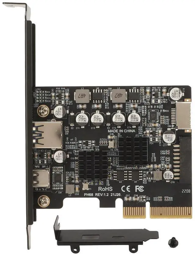 Main image of PCIe Type C Card 10Gbps High Speed Gold Plated Pin Front Type E PCIE USB3.2 Expansion Card for Desktop Computer Transmission