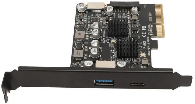 Alt view image 3 of 6 - PCIe Type C Card 10Gbps High Speed Gold Plated Pin Front Type E PCIE USB3.2 Expansion Card for Desktop Computer Transmission