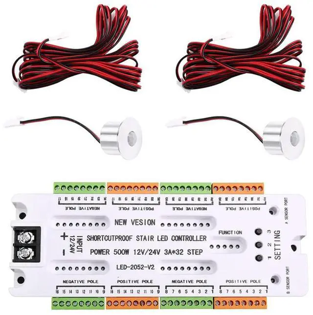Alt view image 3 of 6 - Ladder Motion Sensor Light 32 Channels LED Night Light DC12V/24V Stair Dimmer Controller Short Circuit Prevention