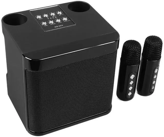 Alt view image 2 of 6 - Wireless Karaoke Speakers Portable Mini Karaoke Set Machine Bluetooth Speaker with 2 Wireless Microphones for Home Party Camping