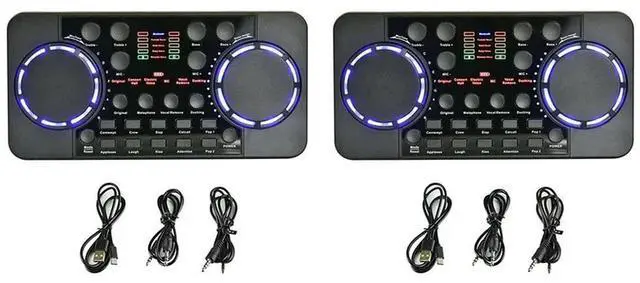 Main image of 2X V300 Pro Sound Card Bluetooth-Compatible Audio Interface Mixer DJ Digital Effect Noise Reduction Console USB Record