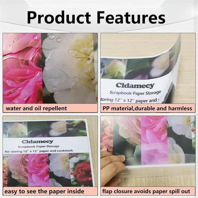 Alt view image 2 of 3 - 32Pcs Transparent Scrapbook Organizer Envelopes Pockets Sleeves For Storing 12X12inch With 60 Pcs el Stickers