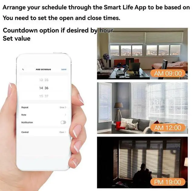 Alt view image 7 of 7 - Tuya Motor For Roller Blinds Electric Chain Shade Shutter Drive RF Remote Kit App Via Alexa/Google US Plug