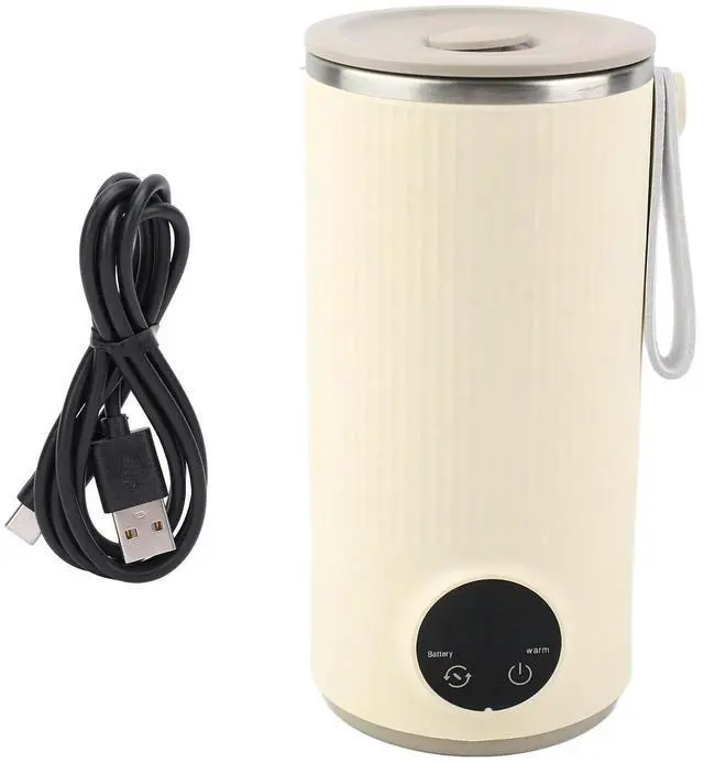 Main image of Portable Travel Electric Kettle Cordless Rechargeable 400ML 55°C Stainless Steel Safe Fast Heat Travel Hot Water Boiler for Milk