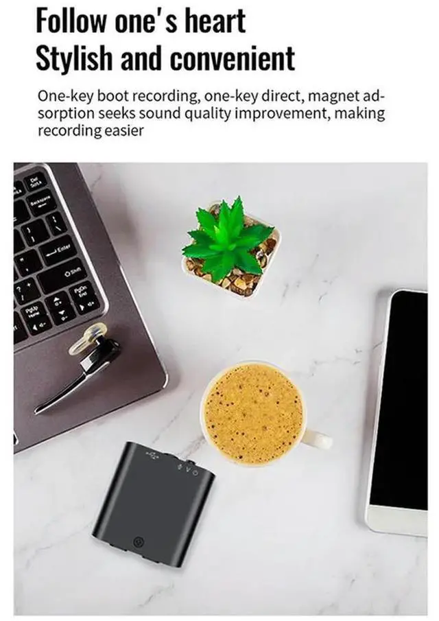 Alt view image 4 of 6 - Voice Control Recorder 30 Days Standby Recording Aluminum Alloy Body HD Digital Voice Recorder 8G