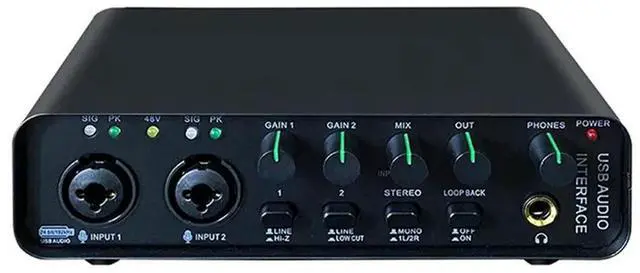 Alt view image 2 of 3 - Professional Sound Card Audio Interface With Monitoring Function Electric Guitar Live Recording For Studio Singing Micropho