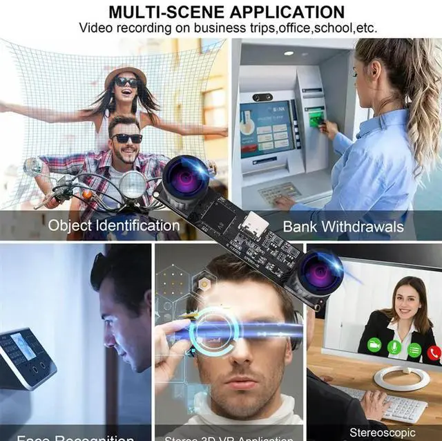 Main image of Synchronous 3D Stereo VR USB Camera 3840X1080P 4MP 60Fps Mini USB Dual Camera Module With 130 Degree Wide Angle Lens Easy T