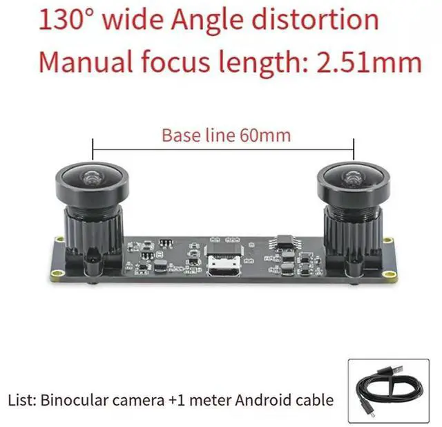 Alt view image 3 of 6 - Synchronous 3D Stereo VR USB Camera 3840X1080P 4MP 60Fps Mini USB Dual Camera Module With 130 Degree Wide Angle Lens Easy T
