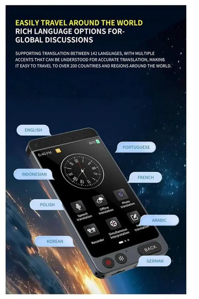 Alt view image 3 of 6 - D21 AI Voice Photo Translator Device Online Offline Real Time 142 Languages Translation Equipment Machine
