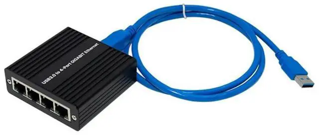 Alt view image 2 of 6 - ST7491 RJ45 USB3.0 To 4-Port LAN Gigabit Ethernet Adapter RTL8153 For Gaming Network Card USB