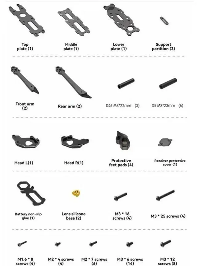 Alt view image 2 of 6 - For Speedybee Mario 5 Frame Kit  Carbon Fiber Drone Frame Kit Compatible With O3 Air Uni For FPV Freestyle RC Drones