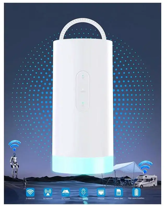 Alt view image 3 of 3 - 6 Ai Router 4G+ CPE LTE Cat7 Modem SIM Indoor Wireless Router With RGB Global Bands EU-PLUG