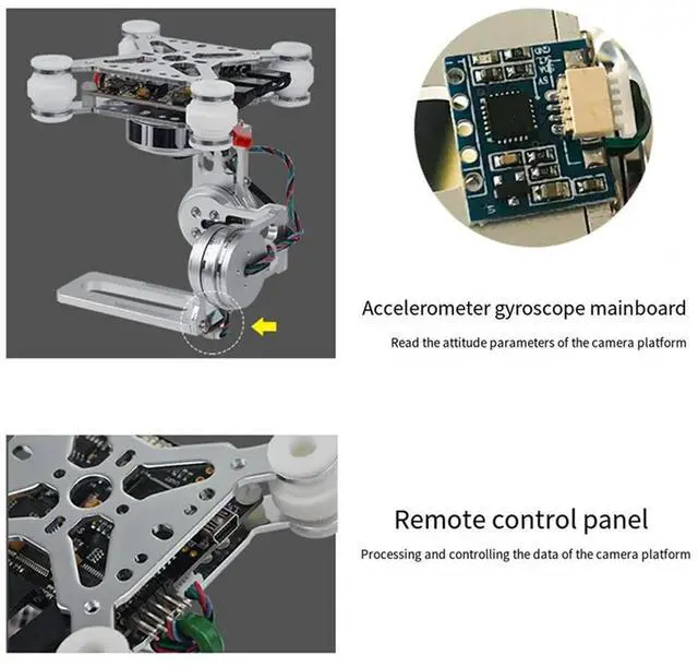 Alt view image 3 of 6 - 3-Axis Brushless Gimbal Camera Mount For Gopro3 Gopro4 SJ4000 For FPV Drones