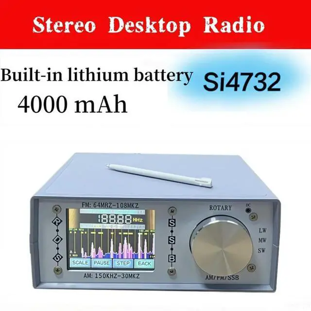 Alt view image 2 of 6 - ATS25 ATS-25 SI4732 Full Radio Receiver 64-108Mhz FM LW MW SW SSB 2.8" Touch Screen DSP