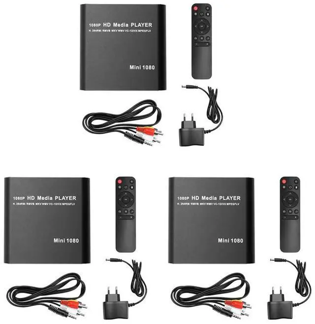 Alt view image 3 of 6 - 3X MKV H.264 HDD Multimedia Player Full HD 1080P USB Media Player With SD Media TV Box EU PLUG