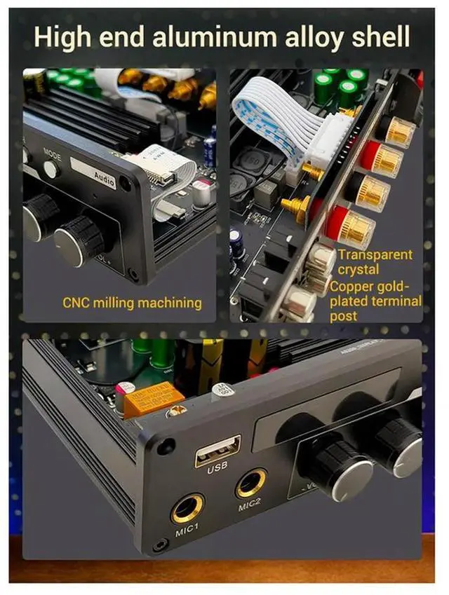 Alt view image 2 of 4 - AS200 200W TPA3116D2 Multi-Purpose Power Amplifier 2.0/5.0/5.1 Channel Home Theater KTV Bluetooth Karaoke Singing AUX