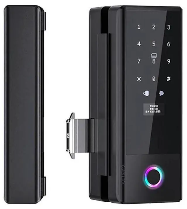 Main image of Tuya Home Fingerprint Lock With Biometric Access For Sliding Glass Doors Electronic Glass Door Lock