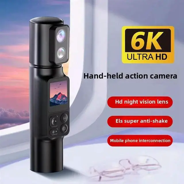 Alt view image 2 of 5 - EIS 5X Zoom 6K Portable Handheld Action Camera 350° Rotatable Dual Lens Pocket Camera DV Screen Recorder