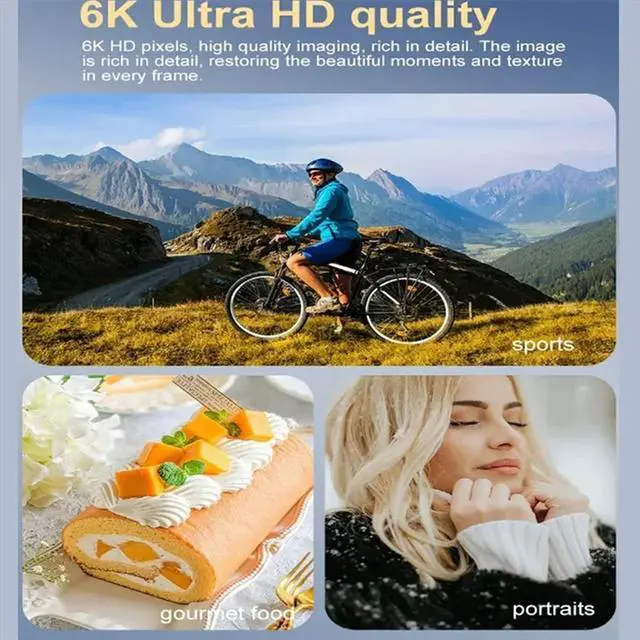 Main image of EIS 5X Zoom 6K Portable Handheld Action Camera 350° Rotatable Dual Lens Pocket Camera DV Screen Recorder