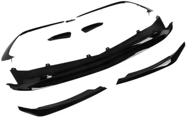 Alt view image 5 of 6 - Premium Gloss Black Front Bumper Canards Aero Splitter Lip Kit Replacement for MercedesBenz AClass W176 AMGLine A45 20152018