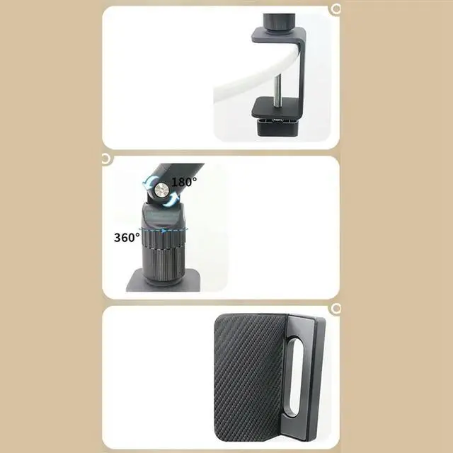 Alt view image 2 of 4 - Portable Tablet Holder Support Desktop Rotating Folding Monitor Holder Phone Stand Universal Aluminum Bracket-N33R