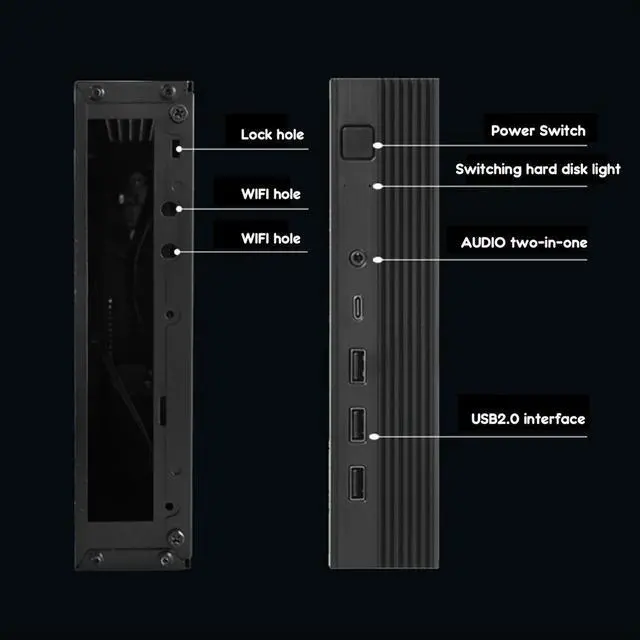 Alt view image 3 of 4 - TX06 Desktop Mini ITX Case Mini Game Computer Chassis HTPC Chassis For MINI-ITX Ultra-Thin Motherboard-N33R