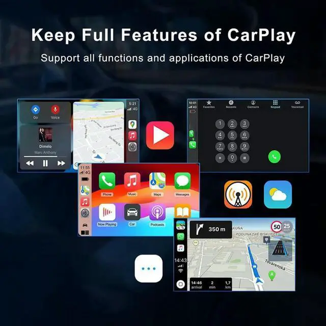 Alt view image 3 of 4 - Wireless Carplay Adapter For Car Adapter USB Plug & Play 5Ghz Convert Wired To Carplay Wireless Box For Small-N33R