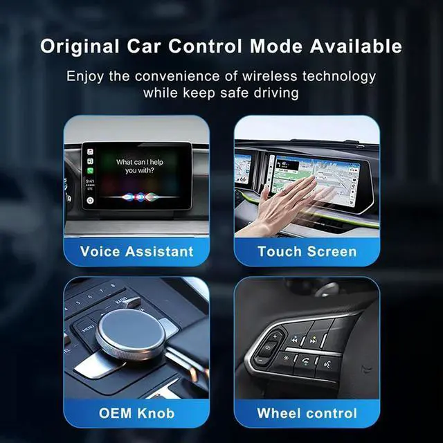 Alt view image 4 of 4 - Wireless Carplay Adapter For Car Adapter USB Plug & Play 5Ghz Convert Wired To Carplay Wireless Box For Small-N33R