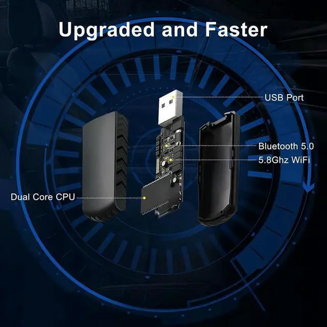 Main image of Wireless Carplay Adapter For Car Adapter USB Plug & Play 5Ghz Convert Wired To Carplay Wireless Box For Small-N33R