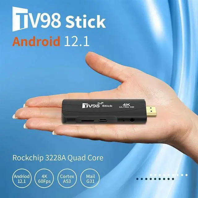 Alt view image 3 of 4 - 1 PCS TV98 TV STICK 1G+8G Android 12.1 2.4G 5G Wifi Android Smart TV BOX 4K 60Fps Set Top Box (UK Plug)-N33R