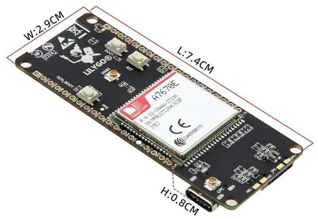 Alt view image 4 of 4 - LILYGO T-Call A7670 4G 2G ESP32 Development Board A7670E LTE GSM Network ESP32-WROVER-E Wifi Bluetooth Wireless Module-N33R