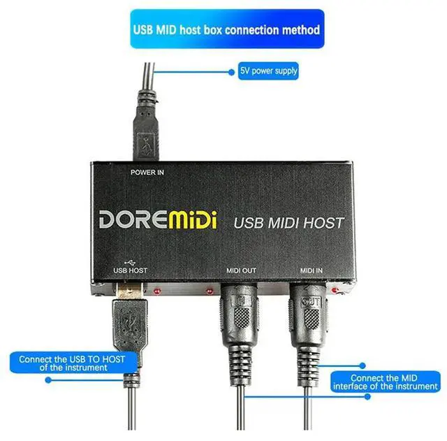 Alt view image 4 of 4 - Doremidi 1 USB To MIDI Host Guitar Effector MIDI Synthesizer Generator MIDI Interface Devices Electronic Instrument Equipment-N3