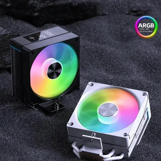 Alt view image 3 of 4 - CPU Cooler With 4 Heat Pipes Professional Digital Display Radiator-TDP 250W4PIN CPU Air Cooler For LGA1700 AM4 AM5 B