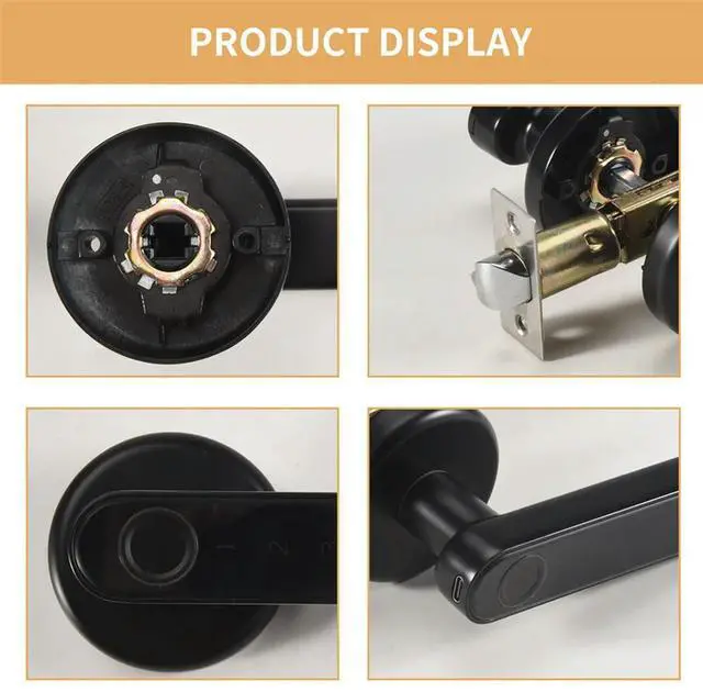 Alt view image 3 of 4 - Fingerprint Smart Door Lock Door Knob With Keypad Keyless Entry Door Lock With Handle For Home Hotel Office Apartment-N33R