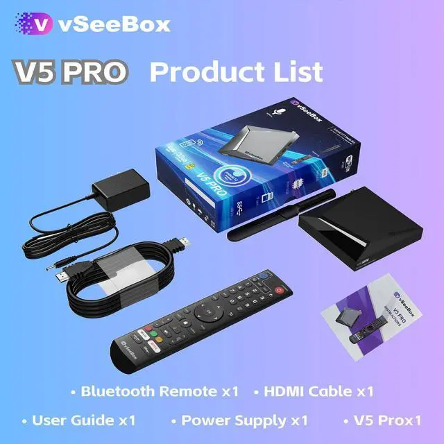 Alt view image 4 of 6 - vSeeBox V5 Pro New Box 6K HD 32 GB Officially Authorized Voice Control